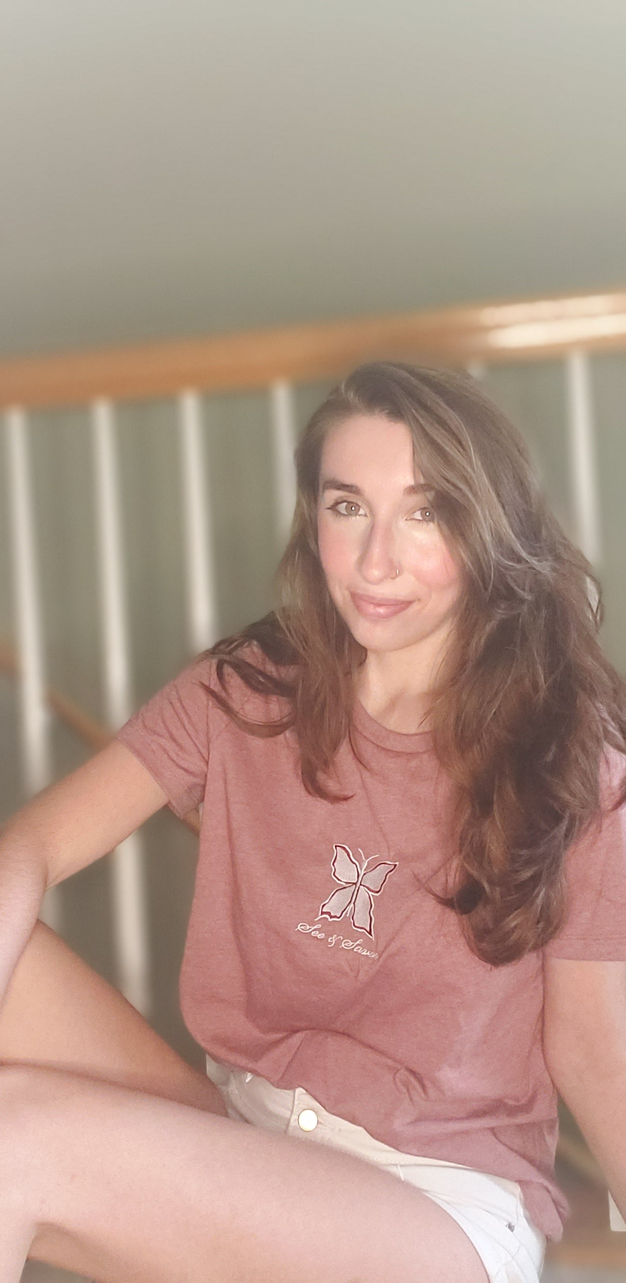 Embroidered Butterfly Relaxed T-Shirt
