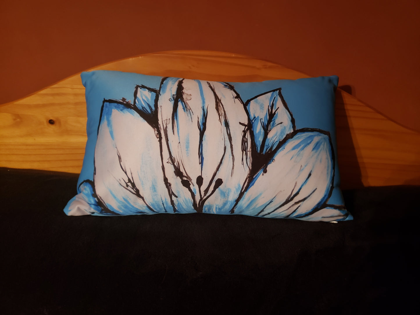 Blue Lotus Flower Pillow (3 sizes)