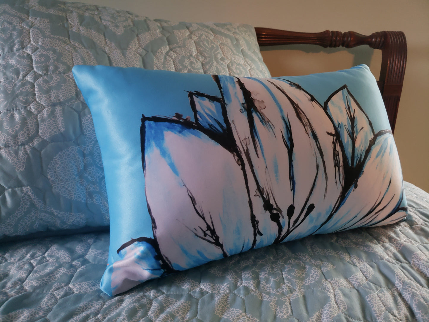 Blue Lotus Flower Pillow (3 sizes)