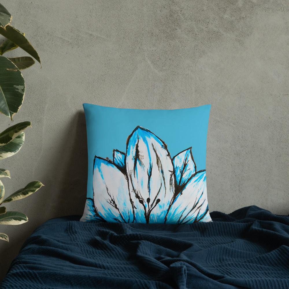Blue Lotus Flower Pillow (3 sizes)