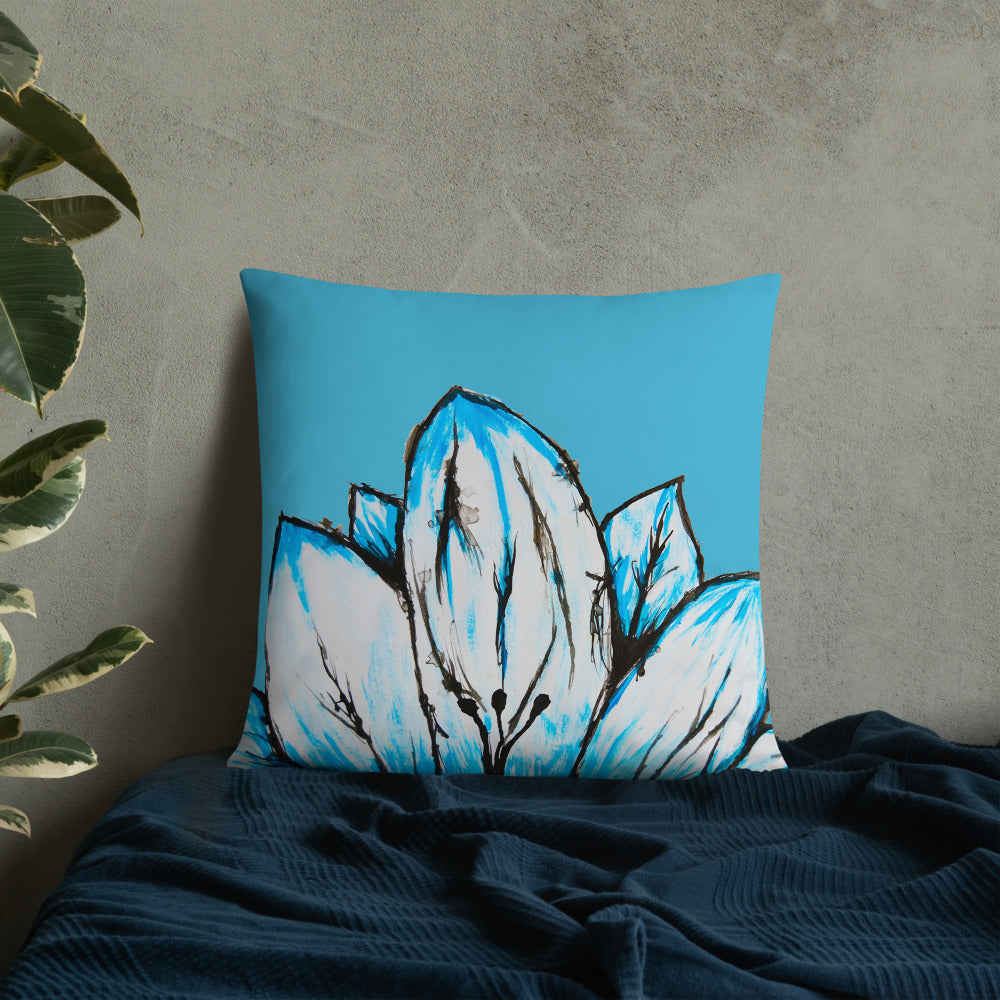 Blue Lotus Flower Pillow (3 sizes)