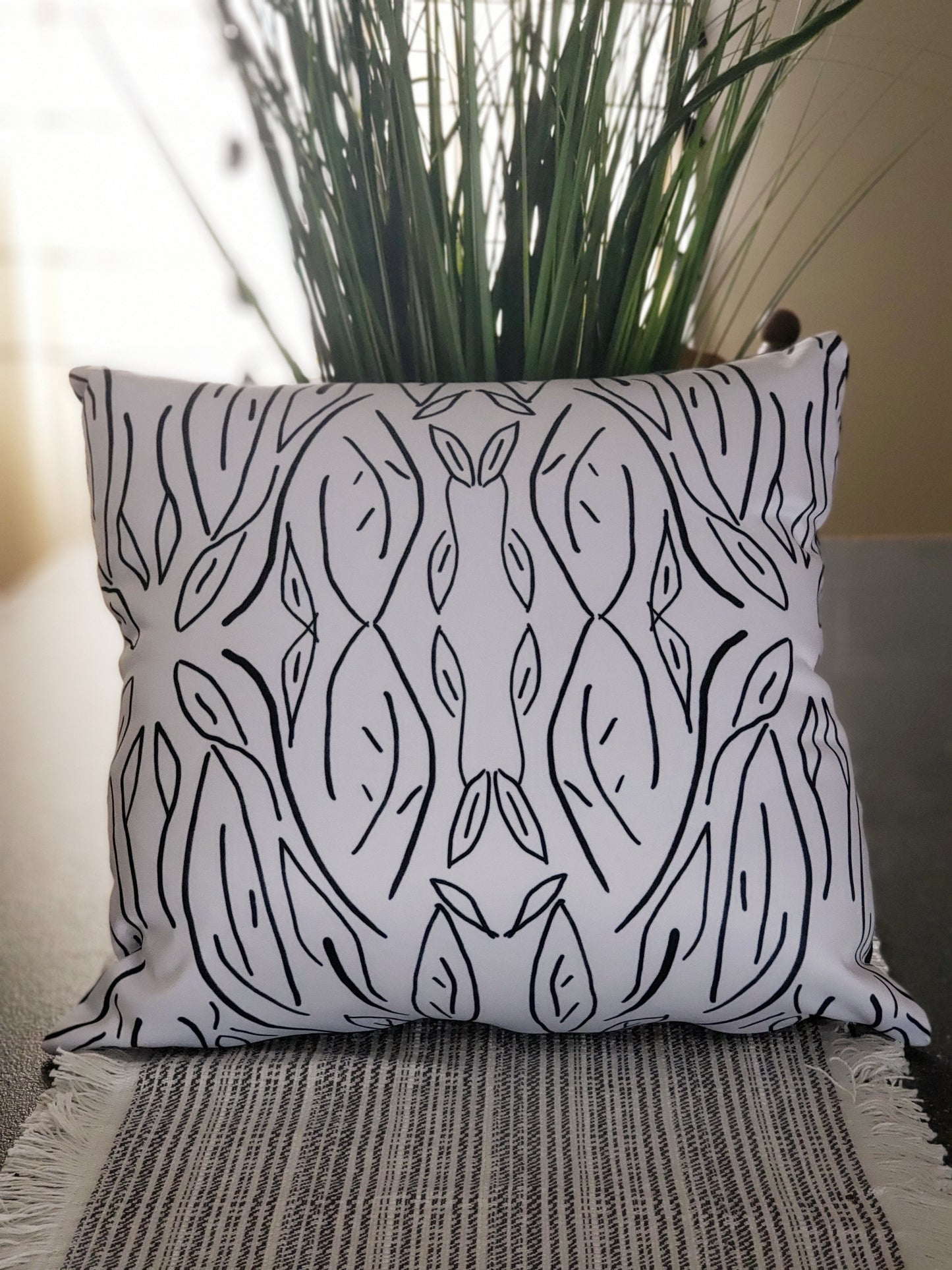 Abstract - Black & White - Pillow (3 sizes)