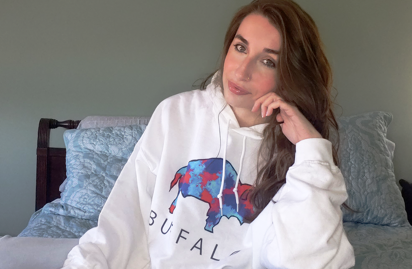 Red & Blue Buffalo Hoodie (Unisex)