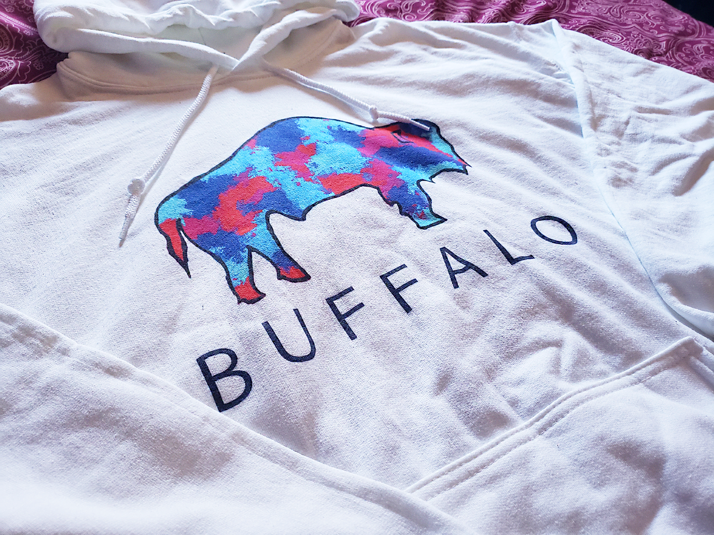 Red & Blue Buffalo Hoodie (Unisex)