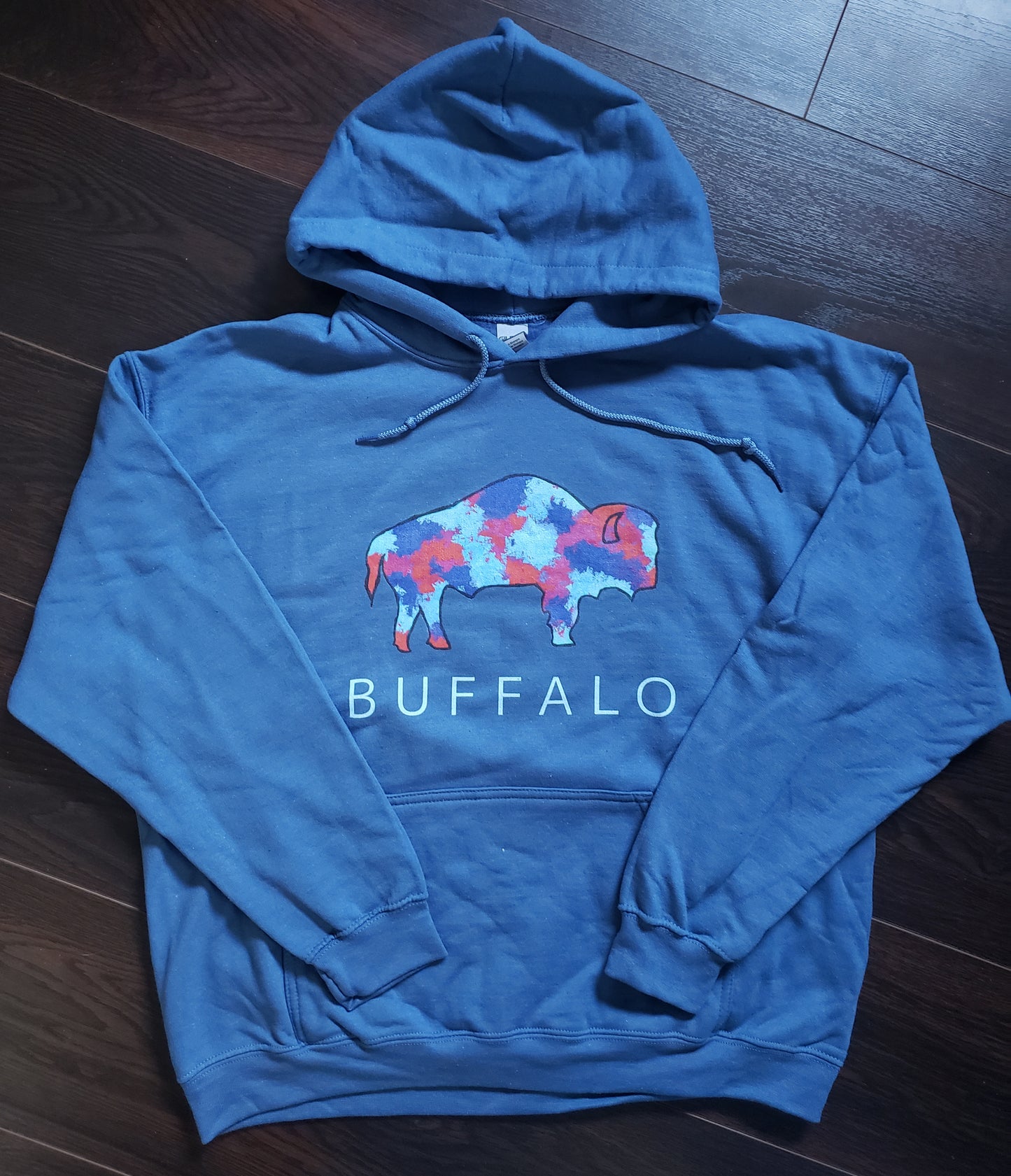 Red & Blue Buffalo Hoodie Hoodie - Indigo & Navy (Unisex)