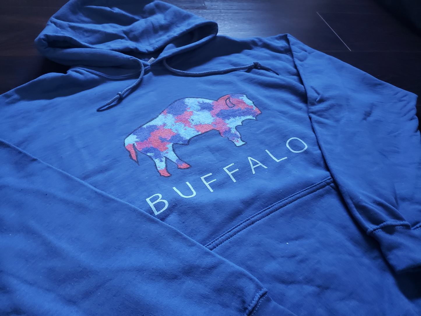 Red & Blue Buffalo Hoodie Hoodie - Indigo & Navy (Unisex)