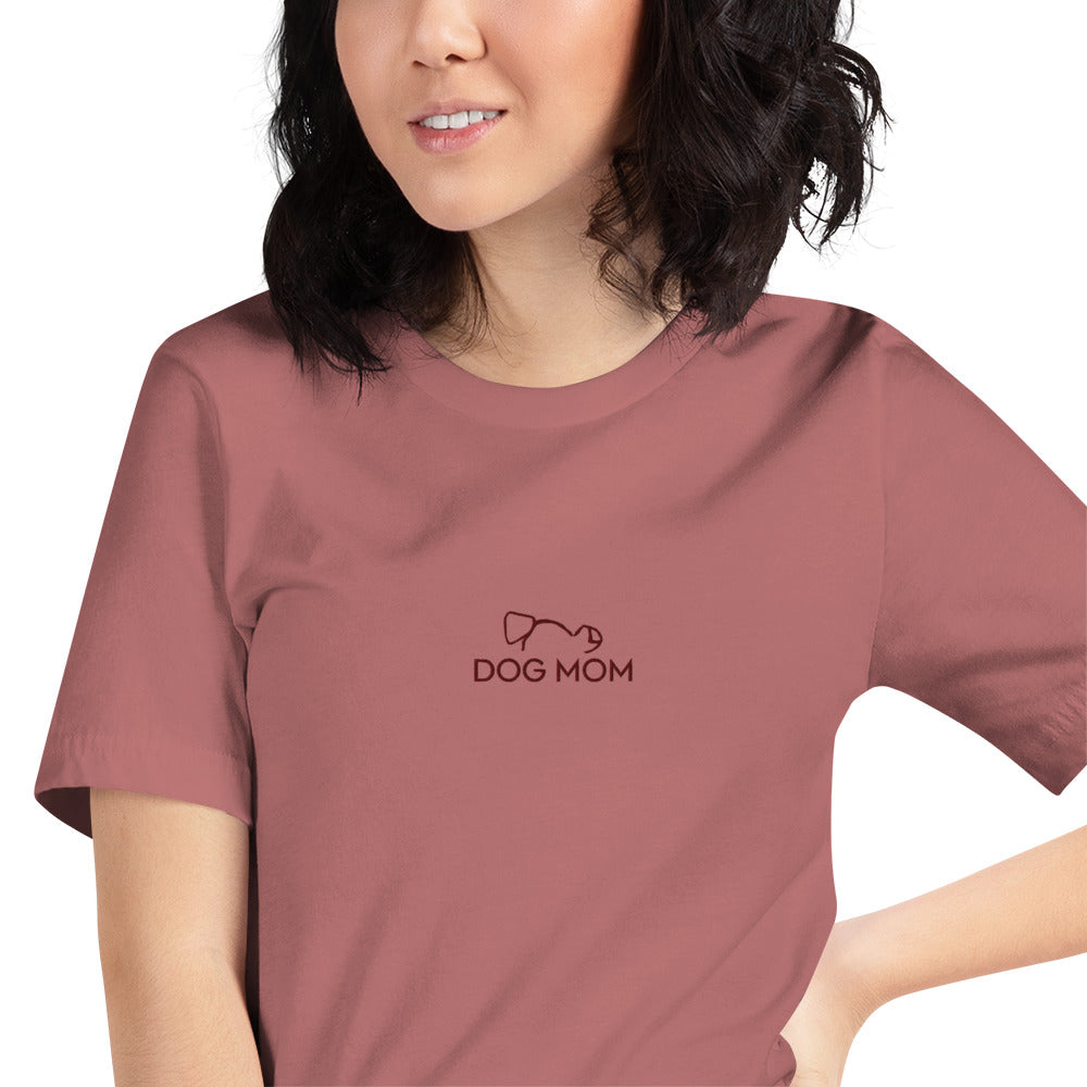 Dog Mom Embroidered T-Shirt