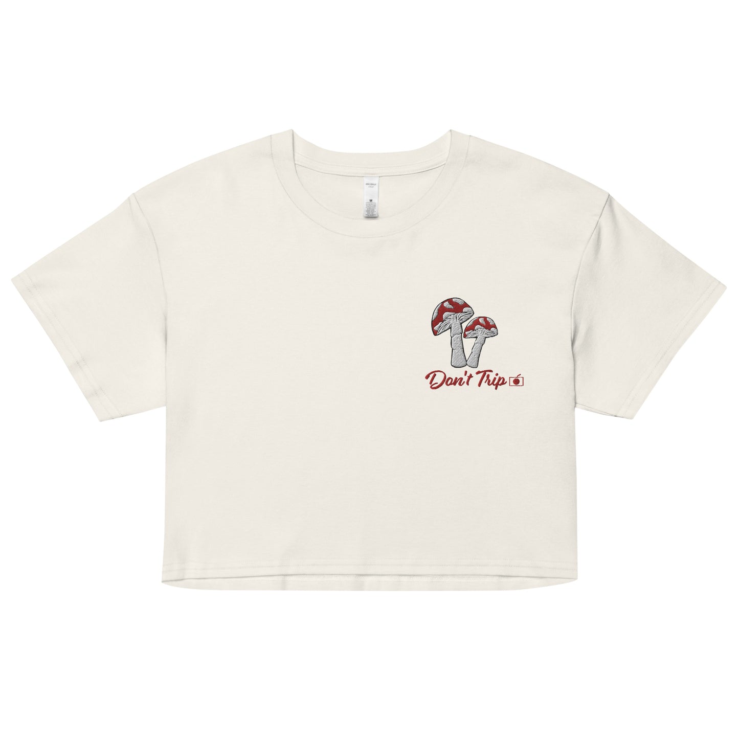 Don't Trip! Embroidered Mushroom crop top